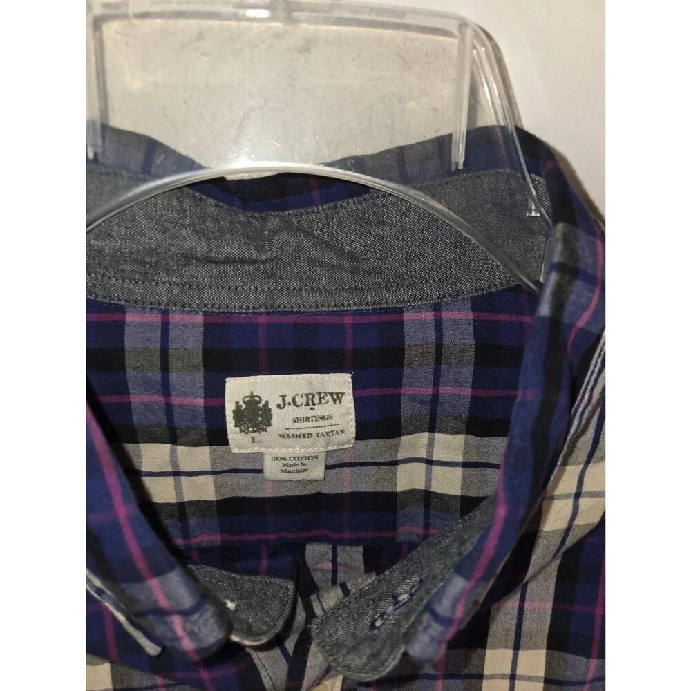 J. Crew Shirting's Men's Washed Tartan Plaid Long Sleeve Button Down Shirt
